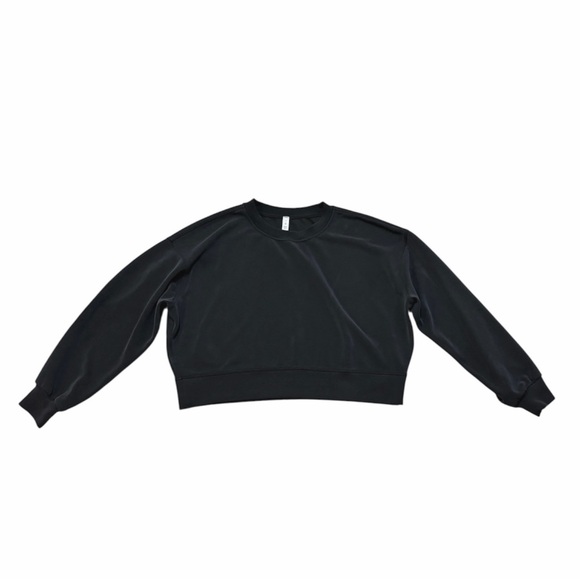 Lululemon Athletica Black Softstreme Perfectly Oversized Cropped Crew - Size 8 - Picture 4 of 10